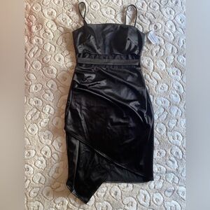 Elegant Black Satin Women’s Dress